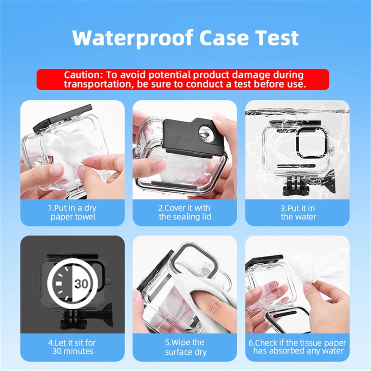 Underwater Camera - M05K Funda impermeable de 60M para