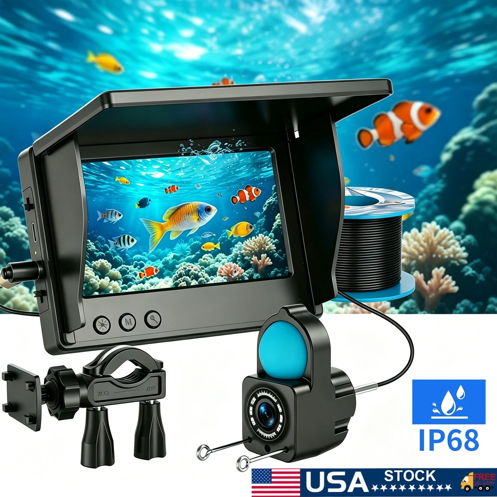Fish Finder Cable - Cámara de Pesca Submarina, Buscador de